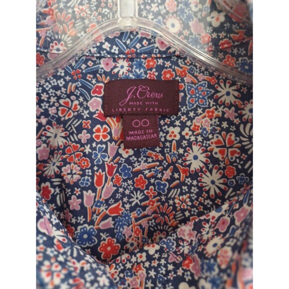 J. Crew x Liberty Fabric cotton floral buttondown blouse shirt womens 00 preppy - Picture 3 of 9